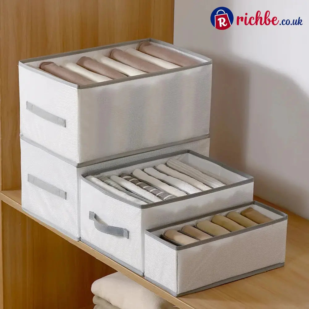 👕 7-Grid Wardrobe Organizer | Space-Saving Storage - Houseware & Kitchen