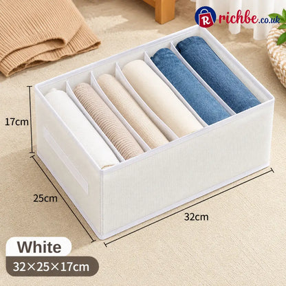 👕 7-Grid Wardrobe Organizer | Space-Saving Storage - White / 32*25*17cm（12.6 × 9.8 × 6.7 in） / BUY 1 - Houseware &