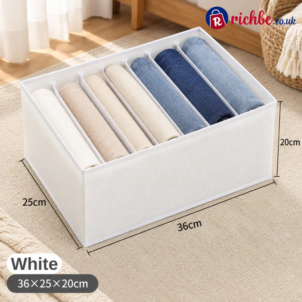 👕 7-Grid Wardrobe Organizer | Space-Saving Storage - White / 36*25*20cm（14.2 × 9.8 × 7.9 in） / BUY 1 - Houseware &