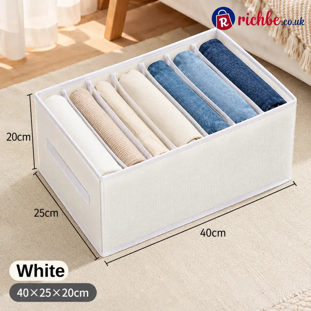 👕 7-Grid Wardrobe Organizer | Space-Saving Storage - White / 40*25*20cm（15.7 × 9.8 × 7.9 in） / BUY 1 - Houseware &