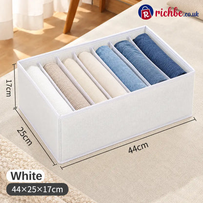 👕 7-Grid Wardrobe Organizer | Space-Saving Storage - White / 44*25*17cm（17.3 × 9.8 × 6.7 in） / BUY 1 - Houseware &