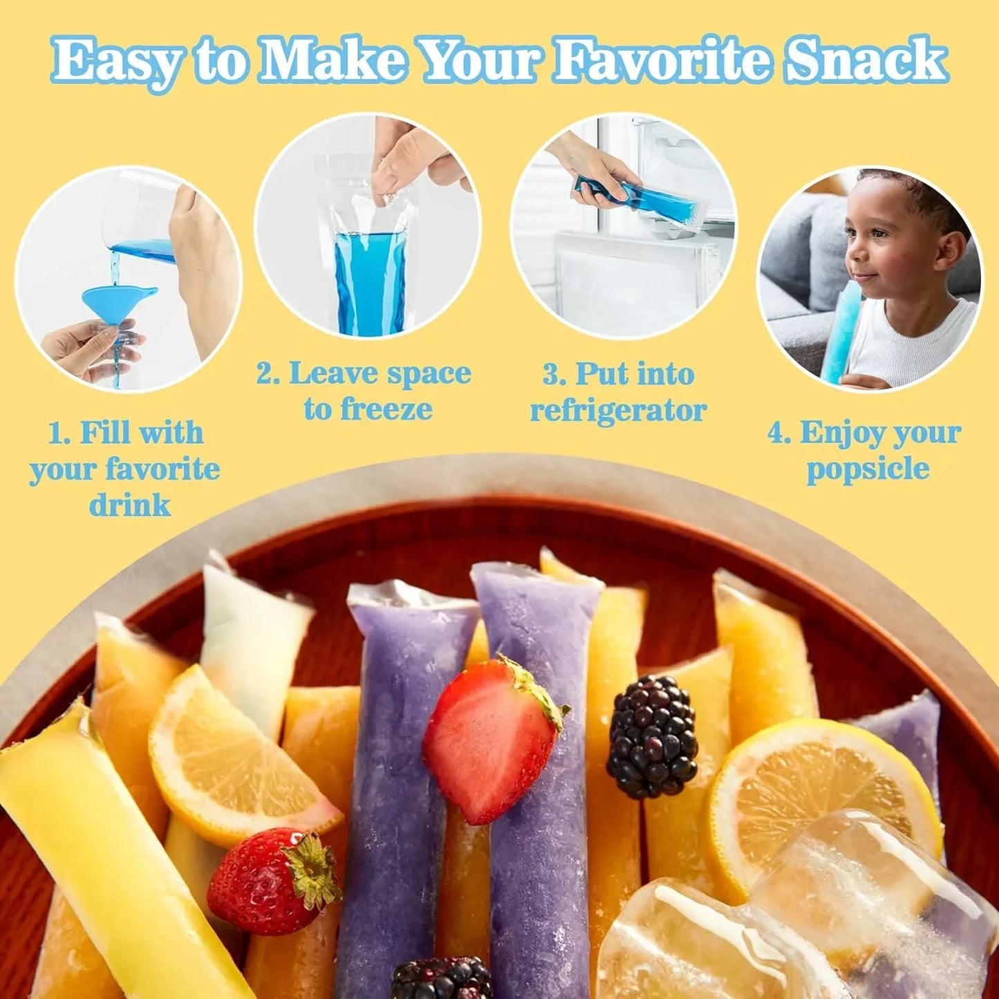 Food-grade disposable popsicle bags