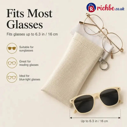 🏆75K+ SOLD!🕶️Soft PU Leather Sunglasses Pouch Elastic Opening Eyeglasses Bag