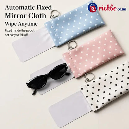 🏆75K+ SOLD!🕶️Soft PU Leather Sunglasses Pouch Elastic Opening Eyeglasses Bag