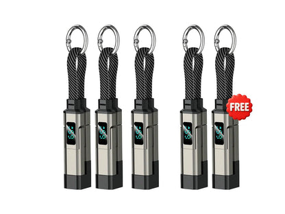 🔥Limited Time SALE 40% OFF🔥4-in-1 Digital Display Keychain Charging Cable
