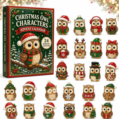 CHRISTMAS KICKOFF 49% OFF - Whimsical Owls Advent Calendar 2026 - 24-Day Festive Countdown, Acrylic Charms Blind Box - Gift For Animal Lovers