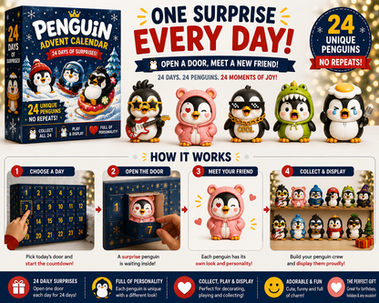 🐧 24 Days of Penguin Surprises Advent Calendar – 24 Unique Penguins, 3 Fun Editions