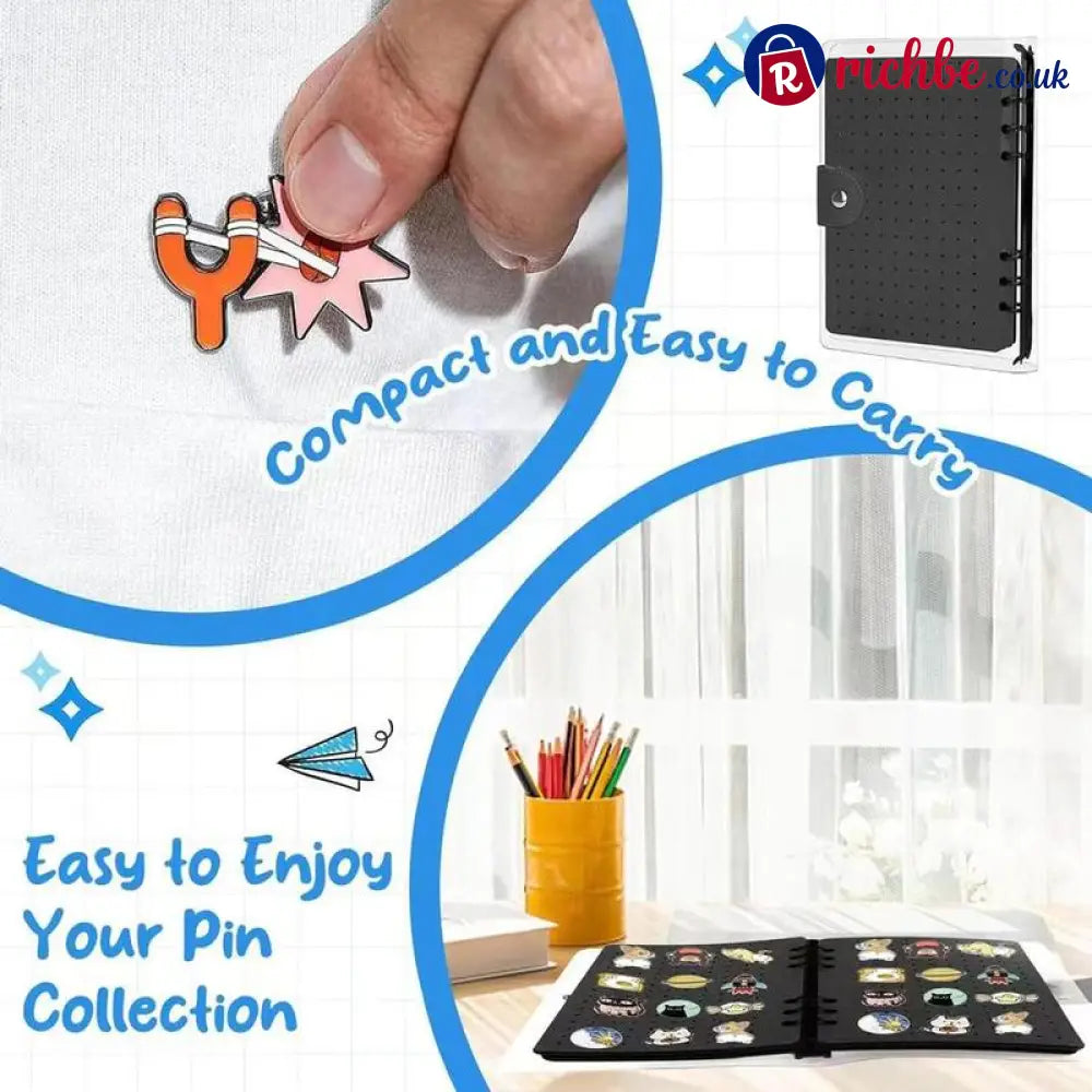 📌8 Pages Clear Felt Pin Display Book