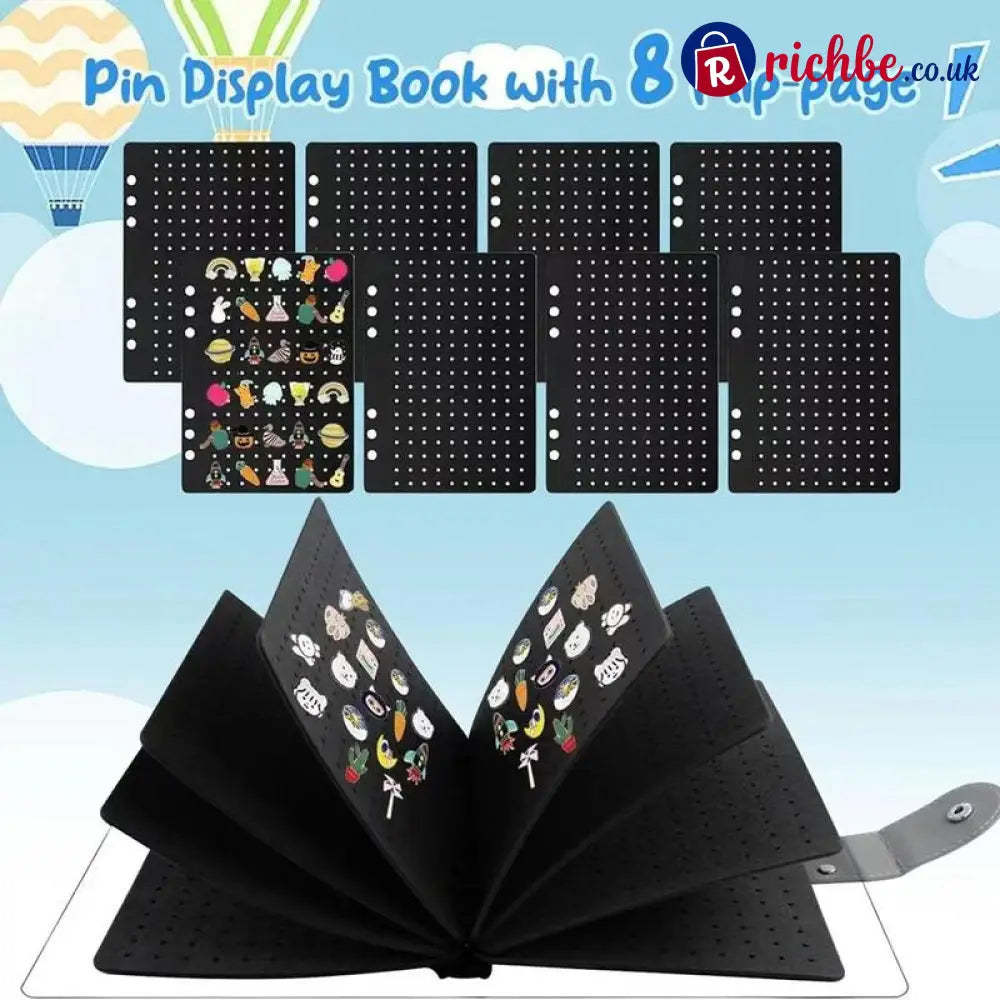 📌8 Pages Clear Felt Pin Display Book