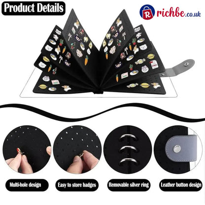 📌8 Pages Clear Felt Pin Display Book