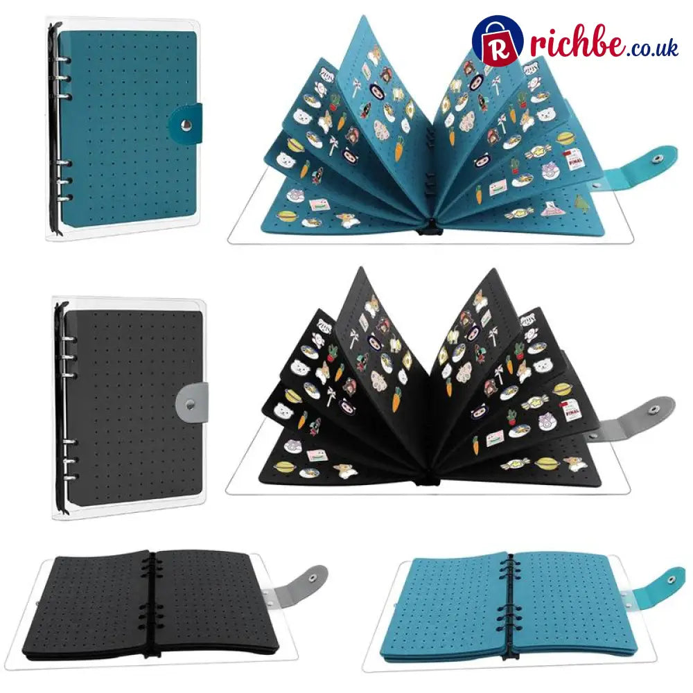 📌8 Pages Clear Felt Pin Display Book
