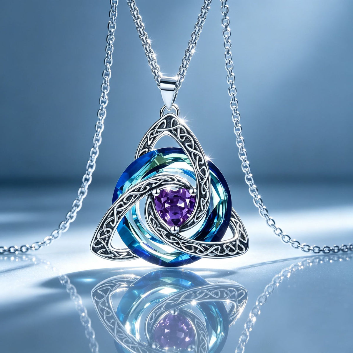 Birthstone Celtic Trinity Knot Necklace ✨