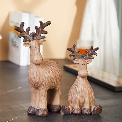 🦌Rustic Farmhouse Reindeer Figurine