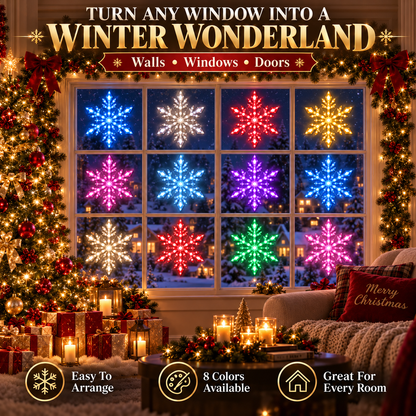 ❄️ 12-Piece LED Snowflake Wall Light Set – Remote-Controlled Christmas Winter Decor