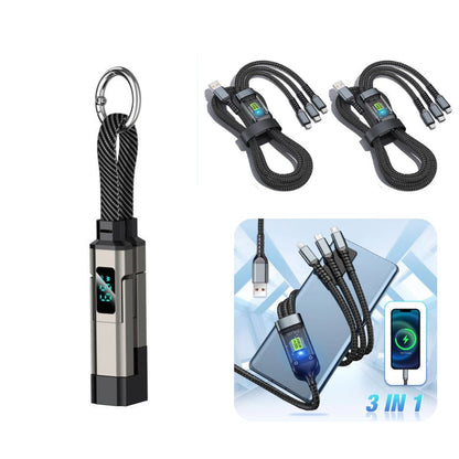 🔥Limited Time SALE 40% OFF🔥4-in-1 Digital Display Keychain Charging Cable