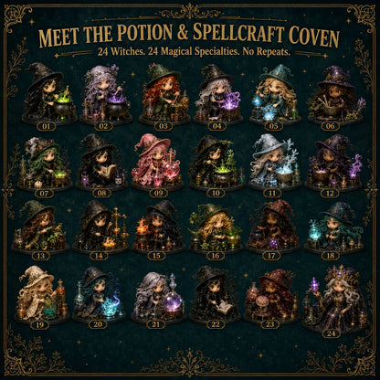 🧙‍♀️ LAST DAY 49% OFF – 24 Days Of Witchy Surprises Advent Calendar | 24 Unique Collectible Witches with Magical Themes, Mini Figures & Fantasy Display Collection ✨