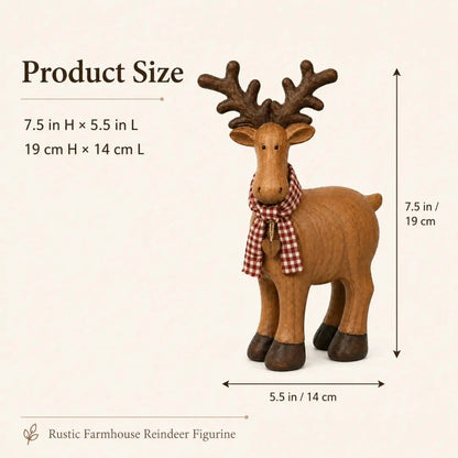 🦌Rustic Farmhouse Reindeer Figurine