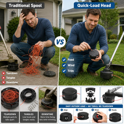 🌿 Quick-Load Trimmer Head – M10 × 1.25 No-Disassembly String Trimmer Replacement Head