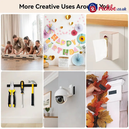 96 PCS Heavy Duty Hook and Loop Strips Double Sided Reusable Adhesive Mounting Tape for Wall Hanging Picture Frames
