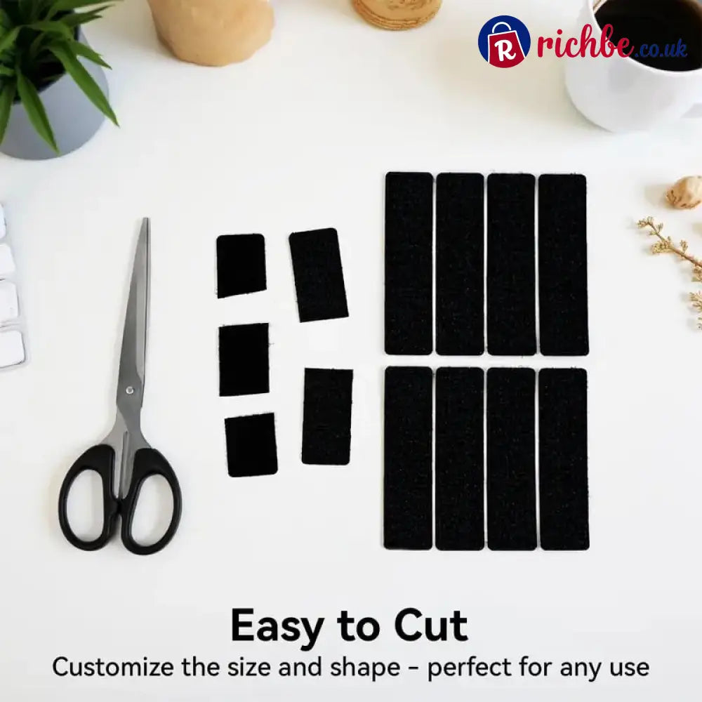 96 PCS Heavy Duty Hook and Loop Strips Double Sided Reusable Adhesive Mounting Tape for Wall Hanging Picture Frames