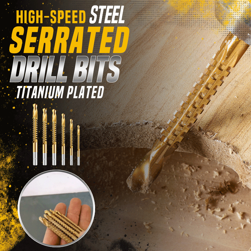 🛠️  Twist Drill Bit Set – Titanium-Coated, Serrated, Multi-Material 🔩