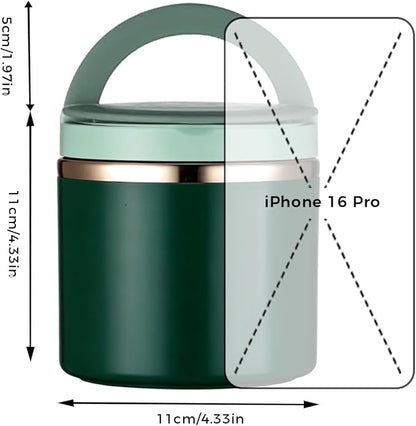 ✨Stainless Steel Insulated Lunch Box with Handle – Leakproof Stackable Food Container for Office, School & Travel
