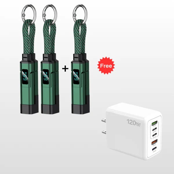 🔥Limited Time SALE 40% OFF🔥4-in-1 Digital Display Keychain Charging Cable
