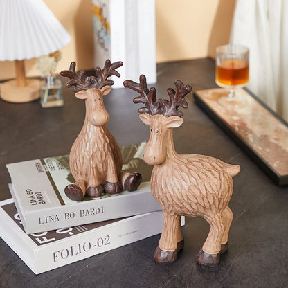 🦌Rustic Farmhouse Reindeer Figurine