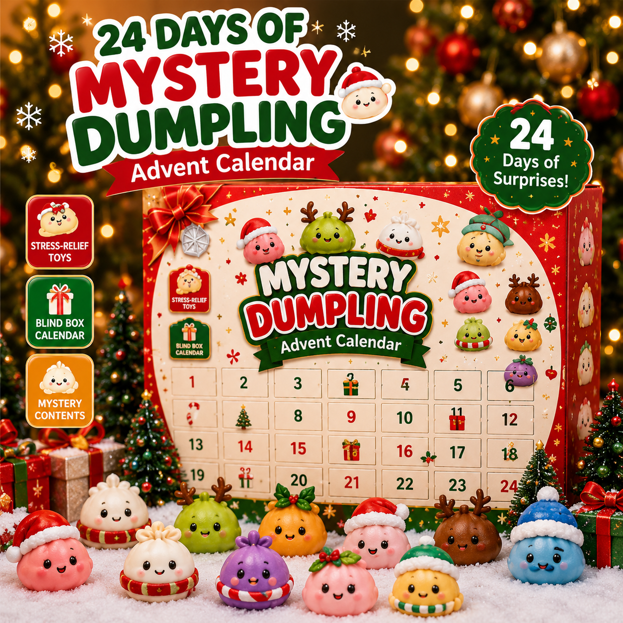 🎄 24 Days of Mystery Dumpling Surprises Advent Calendar
