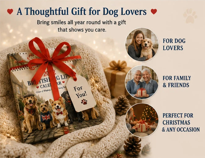 🐕 2027 British Dog Life Calendar – 12 Months of Adorable Dogs & Beautiful British Moments – Wall Calendar Gift for Dog Lovers 🐾