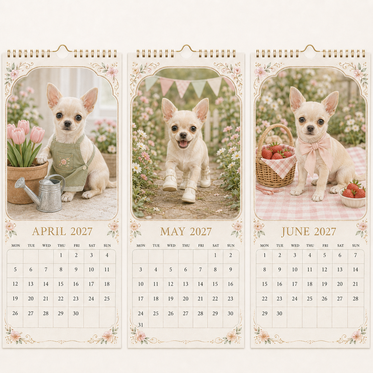 🐶2027 Funny Chihuahua Wall Calendar | A4 Hanging Calendar