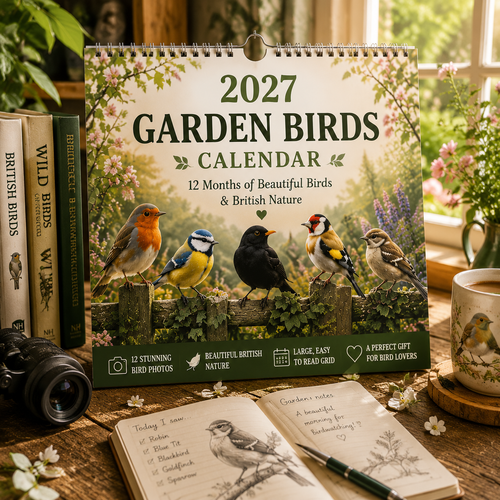 🐦 2027 Garden Birds Calendar – 12 Months of Beautiful British Birds & Nature Moments – Wall Calendar Gift for Bird Lovers 🌿