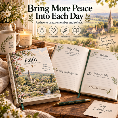🌿Faith Prayer Journal – British Countryside Prayer, Gratitude & Reflection Journal with Scripture – Meaningful Christian Gift for Family, Friends & Church Community