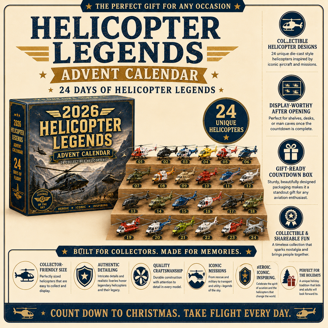 🚁2026 Helicopter Legends Advent Calendar – 24 Days of Collectible Helicopter Surprises