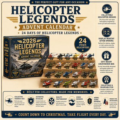🚁2026 Helicopter Legends Advent Calendar – 24 Days of Collectible Helicopter Surprises
