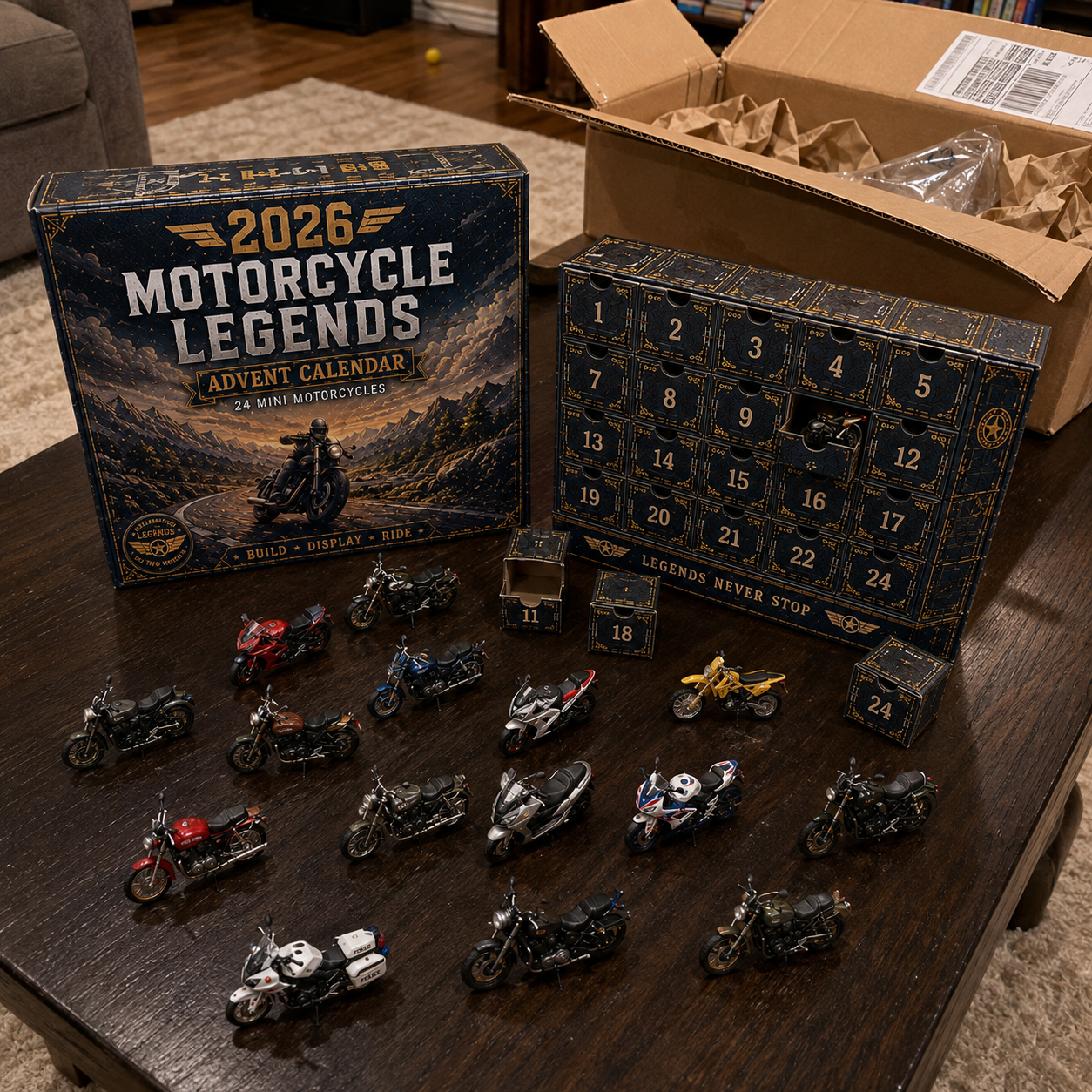 2026 Motorcycle Legends Advent Calendar – 24 Days, 24 Mini Motorcycles, 24 Legendary Rides