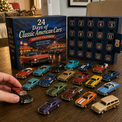 🏎️ 24 Days of Classic American Cars Advent Calendar – 24 Vintage Ride Collectibles for Car Lovers