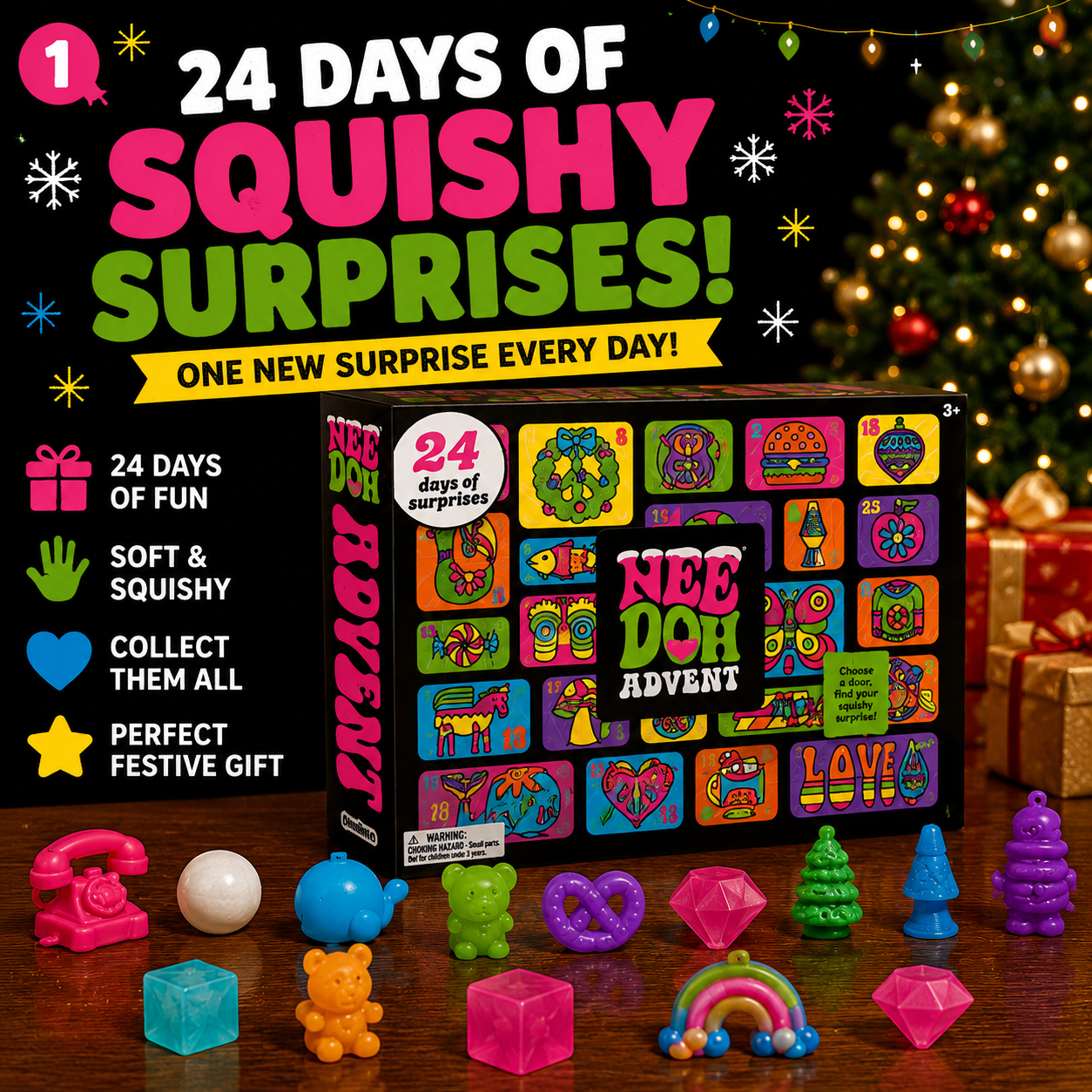 🎄 24 Days of Squishy Surprises Advent Calendar – A New Sensory Surprise Every Day!