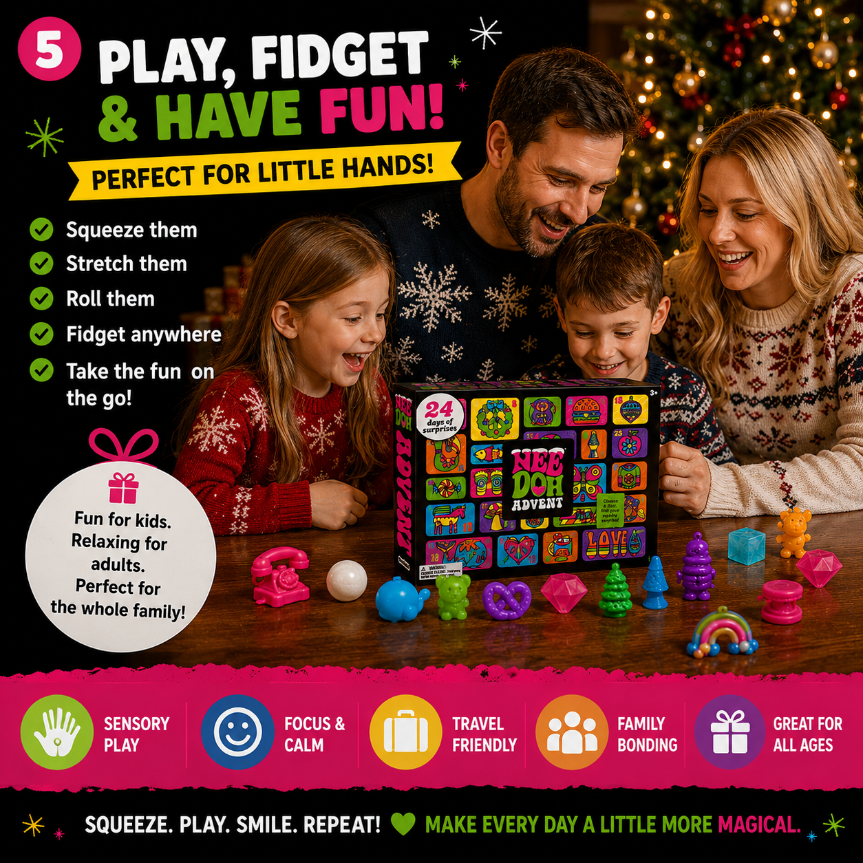 🎄 24 Days of Squishy Surprises Advent Calendar – A New Sensory Surprise Every Day!