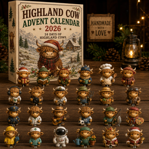 🐮 Highland Cow Careers Advent Calendar 2026 – 24 Days of Little Cows at Work