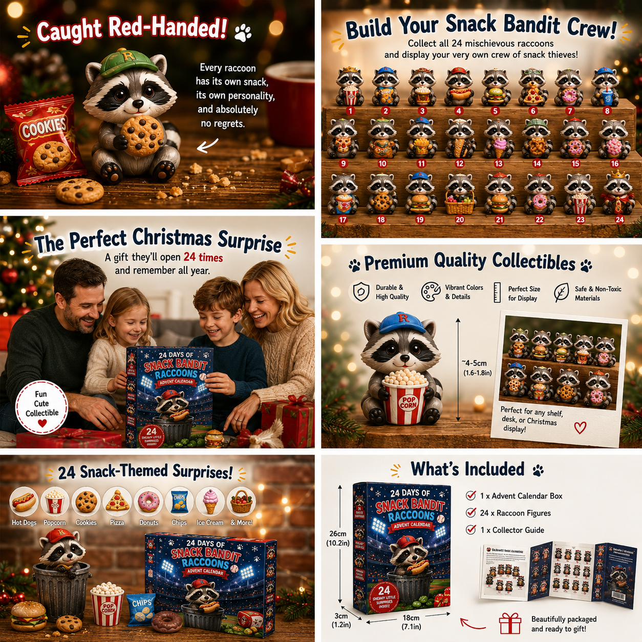 🦝 24 Days of Snack Bandit Raccoons Advent Calendar