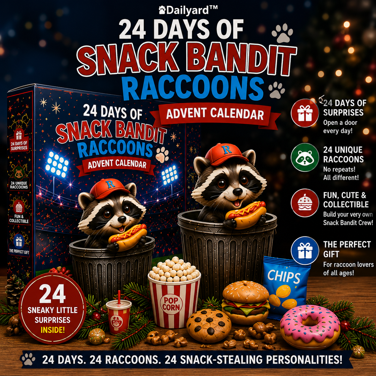 🦝 24 Days of Snack Bandit Raccoons Advent Calendar