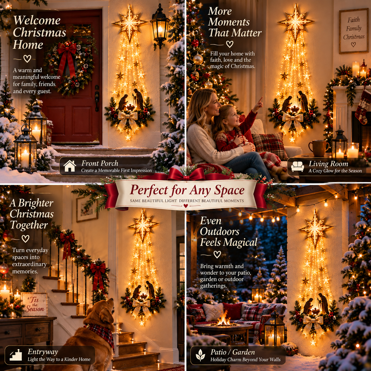 ✨Last Day 49% OFF✨✝️ Bethlehem Star of Faith – Lighted Nativity Wall Decor