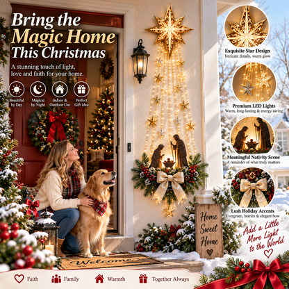 ✨Last Day 49% OFF✨✝️ Bethlehem Star of Faith – Lighted Nativity Wall Decor