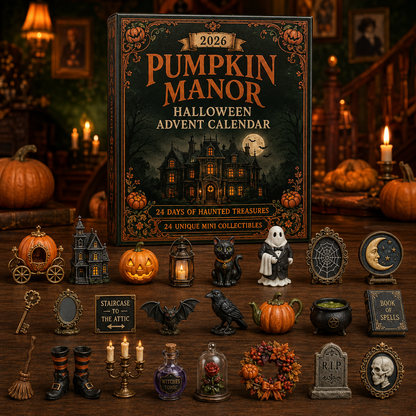 🎃 2026 Pumpkin Manor Halloween Advent Calendar – 24 Days of Haunted Treasures, Spooky Mini Collectibles & Autumn Horror Decorations 🕯️