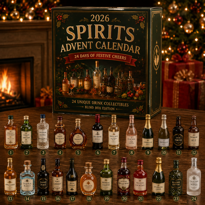 🎄 2026 Spirits Advent Calendar – 24 Days of Festive Cheers, 24 Unique Mini Drink Collectibles – Christmas Gift for Drink Lovers 🍾