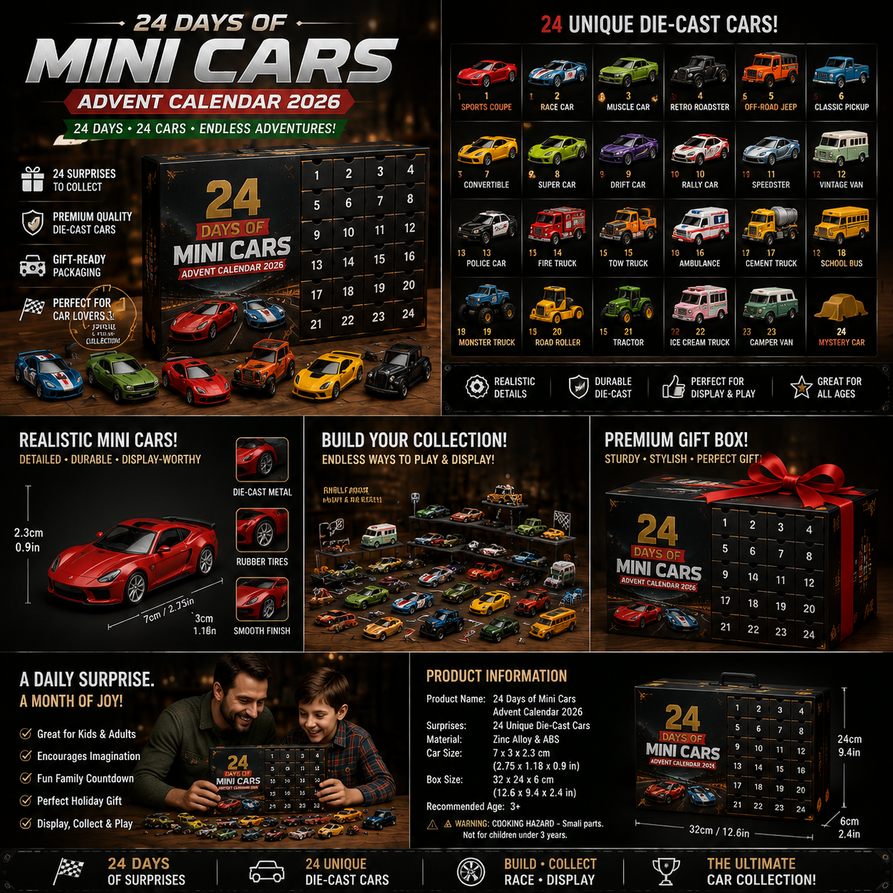 🏎️ 2026 Speed Legends Advent Calendar – 24 Days of Mini Racing Car Surprises 🎄