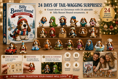 Silly Basset Hound Advent Calendar 2026 - 24-Day Festive Countdown