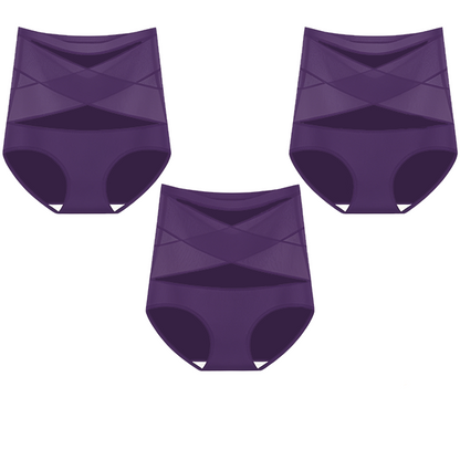 💖Last Day-Buy 1 Get 3 Packs💖Plus-Size High-Waist Cross Tummy Control Panties