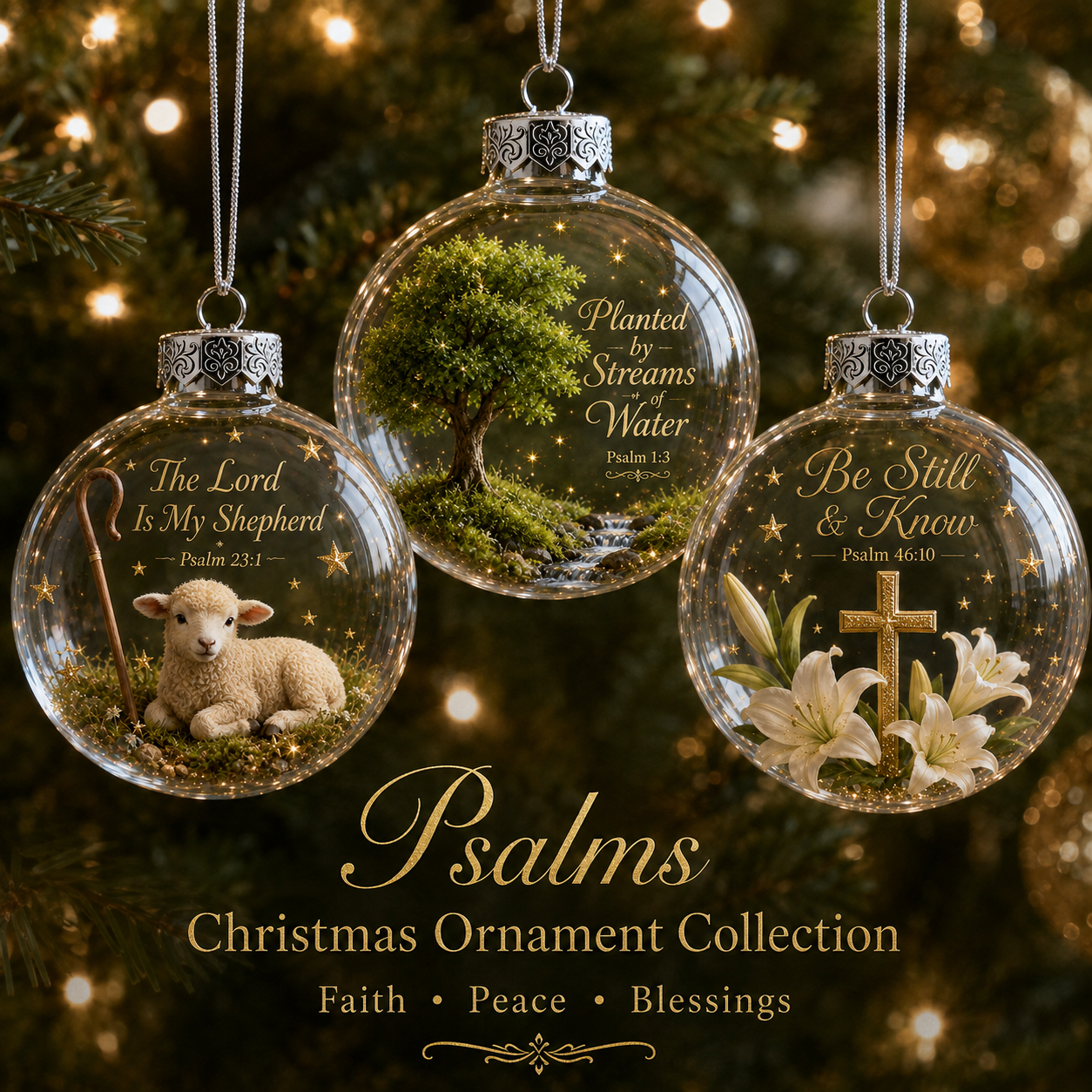 🙏 Psalms Scripture Christmas Ornament – A Beautiful Reminder of Faith 🎄✨
